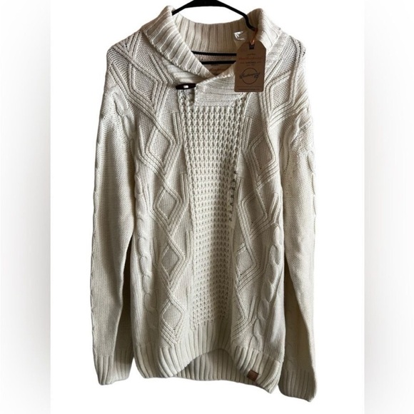 Weatherproof Vintage Cream Cable Knit Sweater Men's XL NWT - Picture 2 of 12